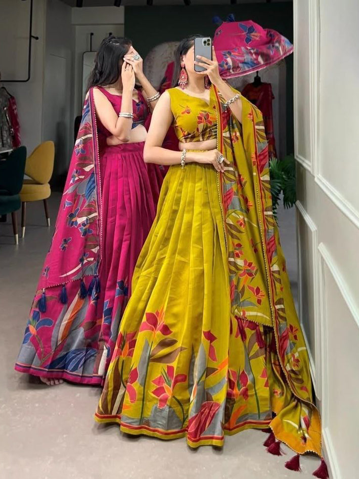 Dola Silk Floral Print Lehenga Set