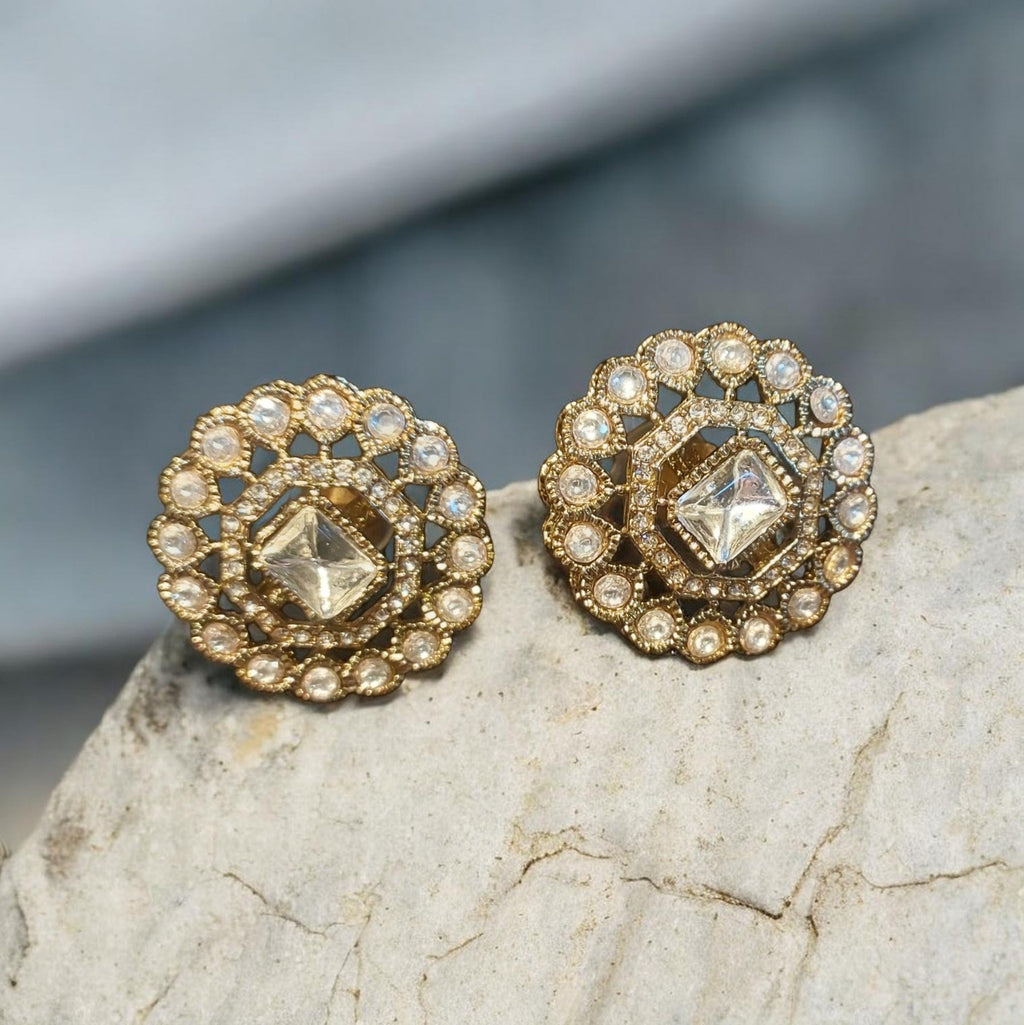 Premium Polki Stud Earrings
