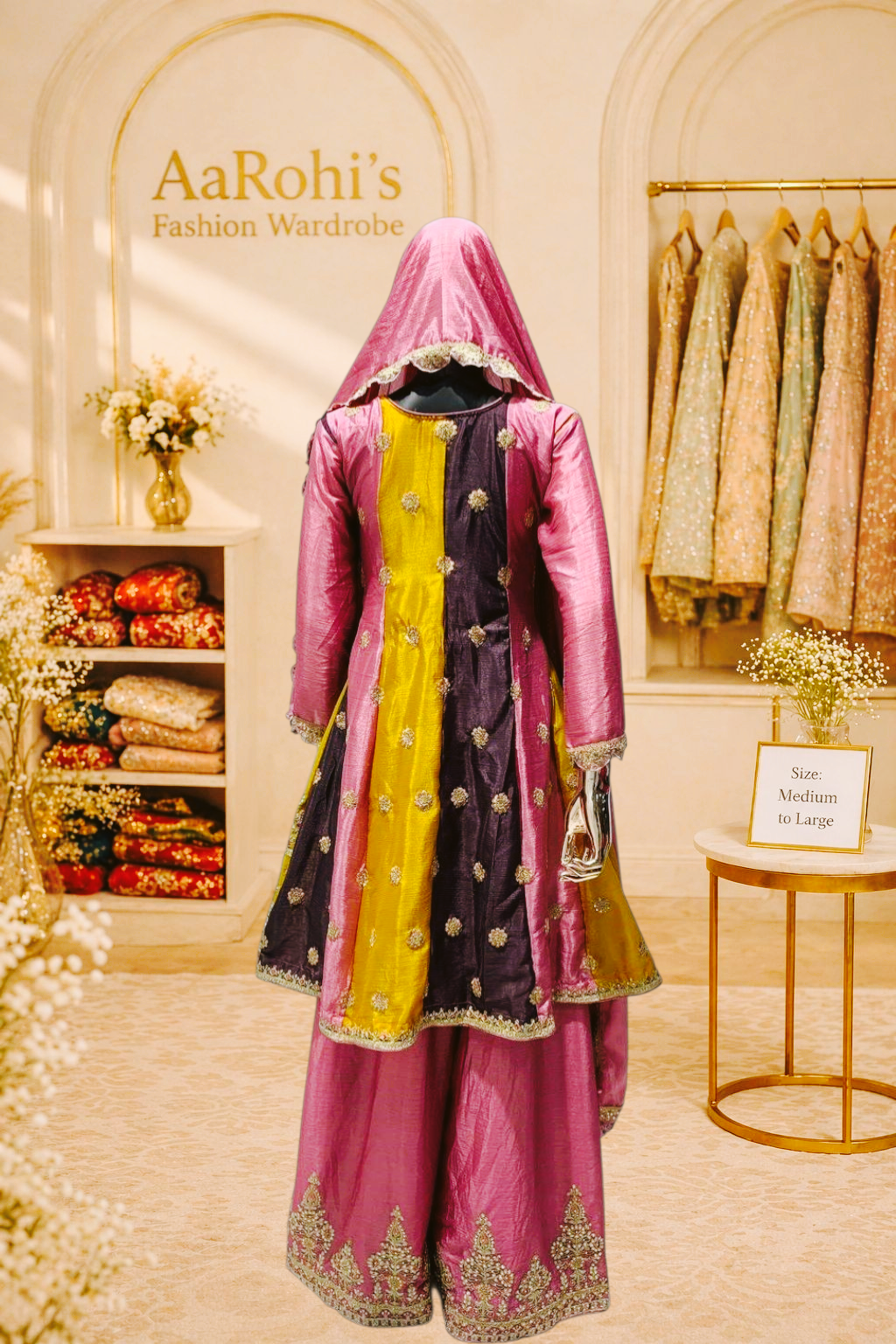 Elegant Chinon Embroidered Suit Set