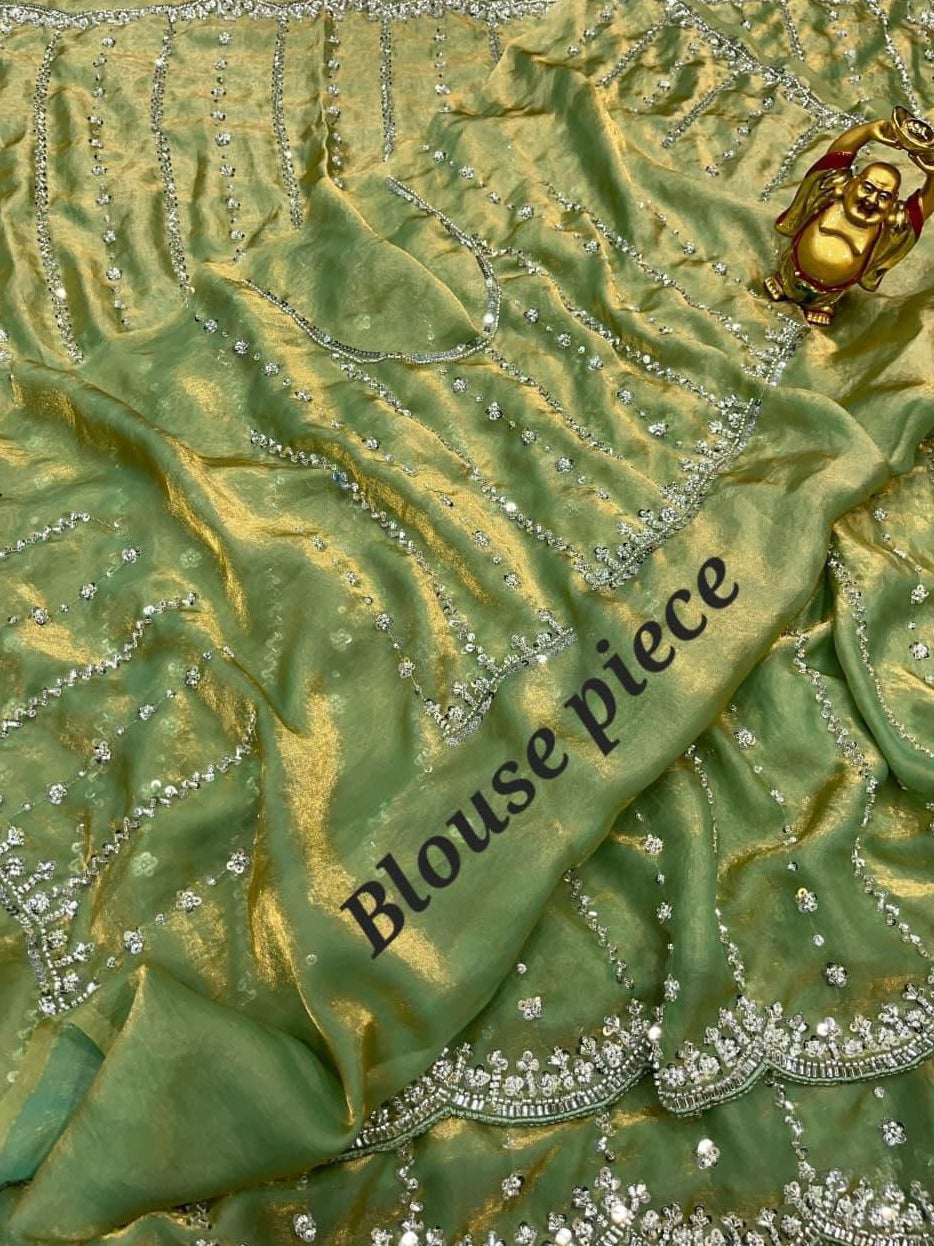 Luxury Handwork Space Silk Saree