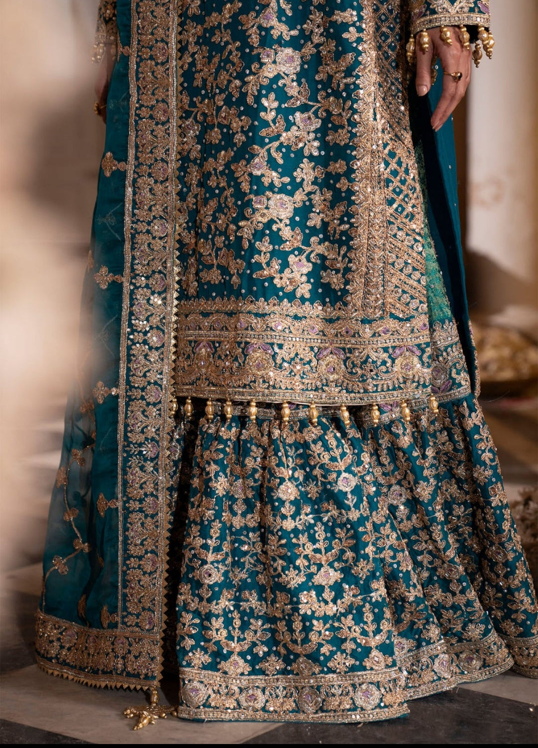 Teal Festive Kurti Lehenga Set – Elegant Party Wear Ensemble