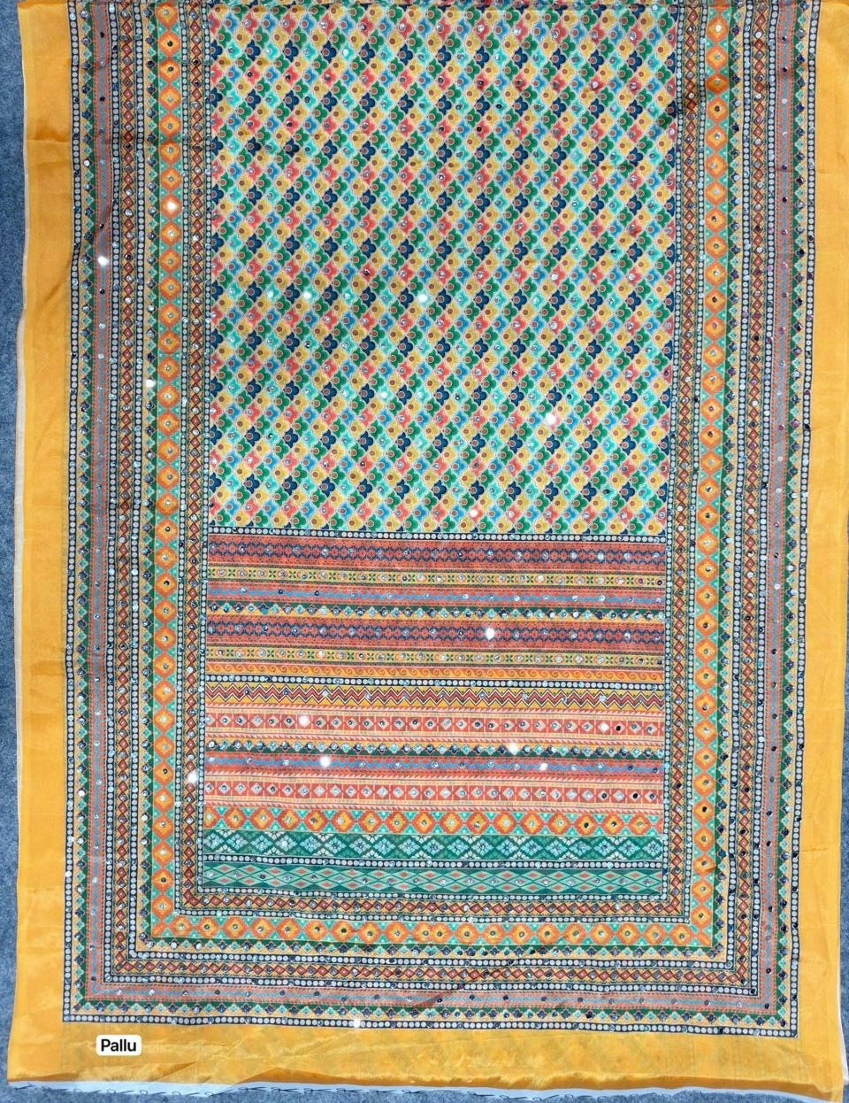 Designer Chinon Silk Saree