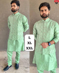 Sea Green Embroidered Koti Kurta Pant Set