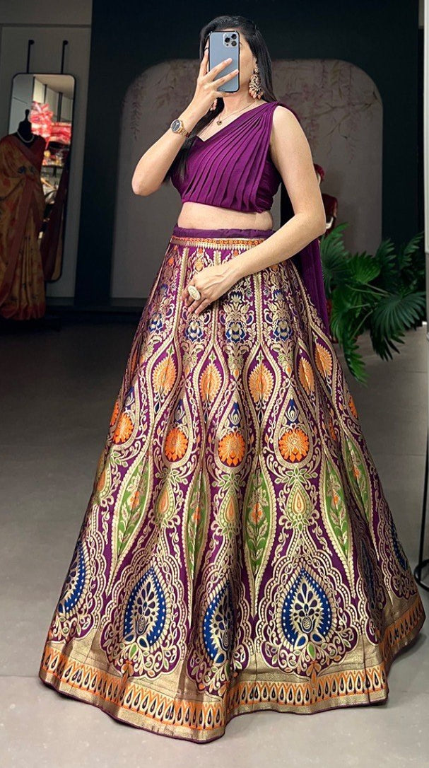 Elegant Banarasi Silk Lehenga Set ✨