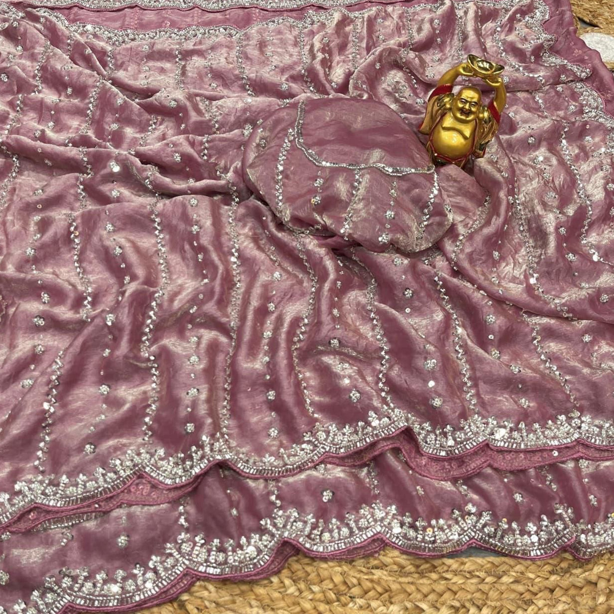Luxury Handwork Space Silk Saree