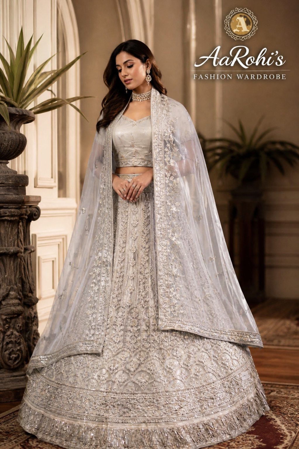 Silver Moonlight Bridal Lehenga Set