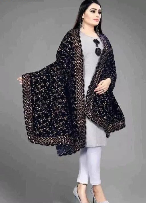 Velvet Embroidered Dupatta