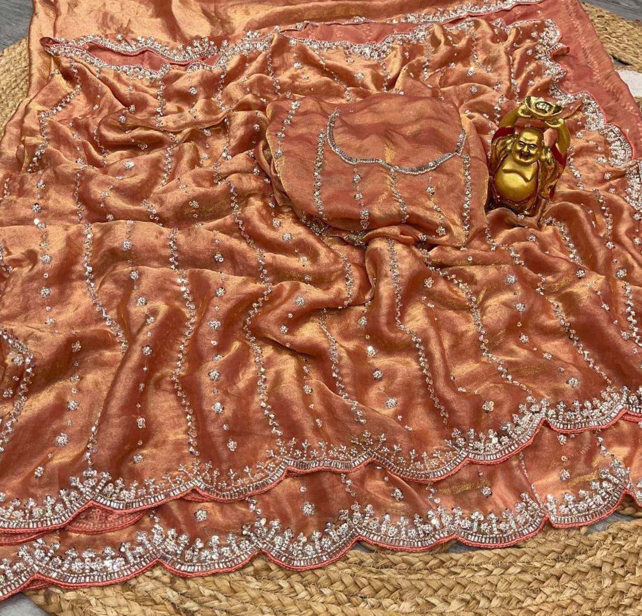 Luxury Handwork Space Silk Saree