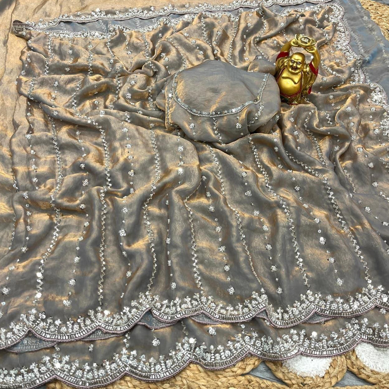 Luxury Handwork Space Silk Saree