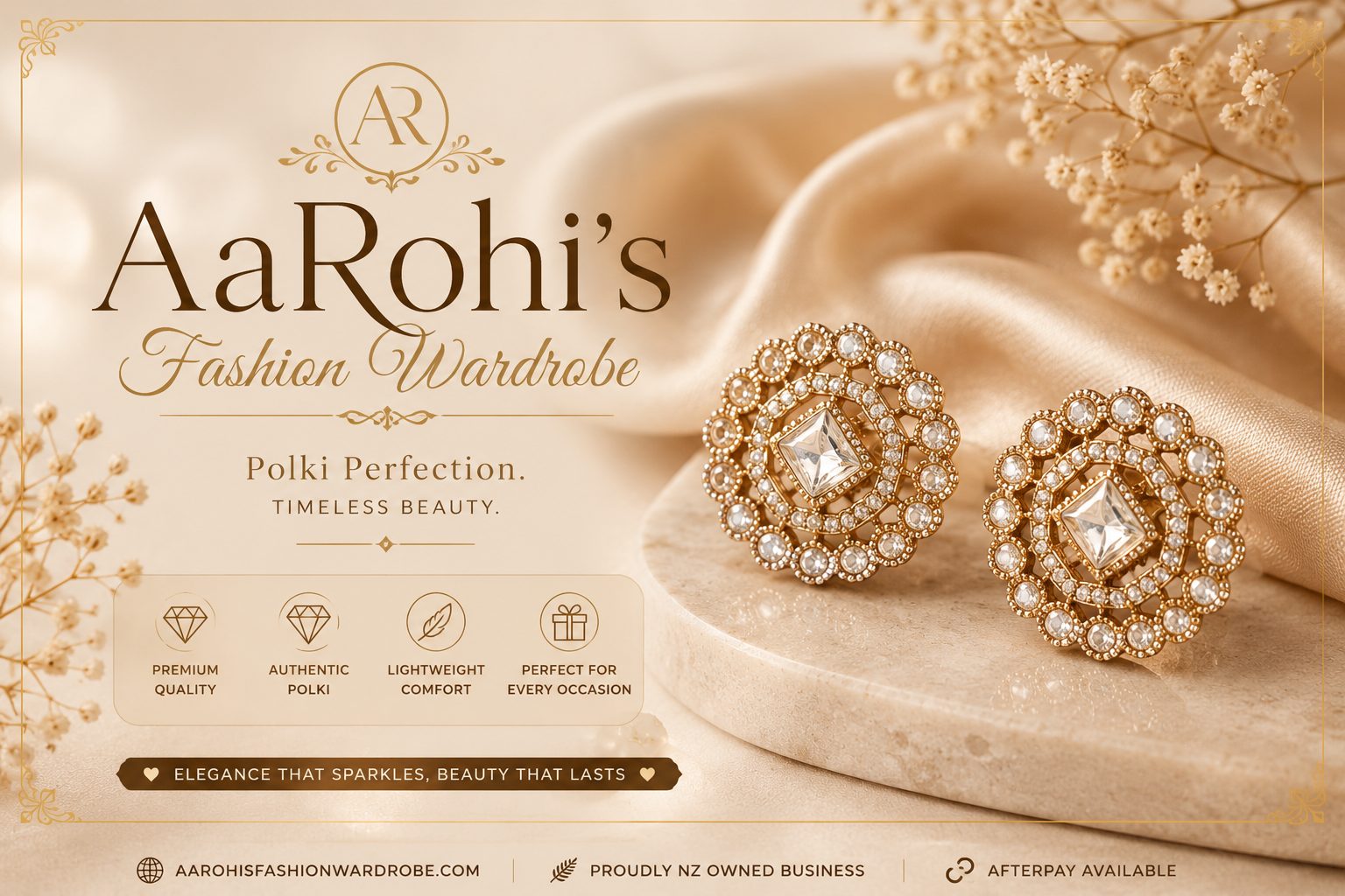 Premium Polki Stud Earrings