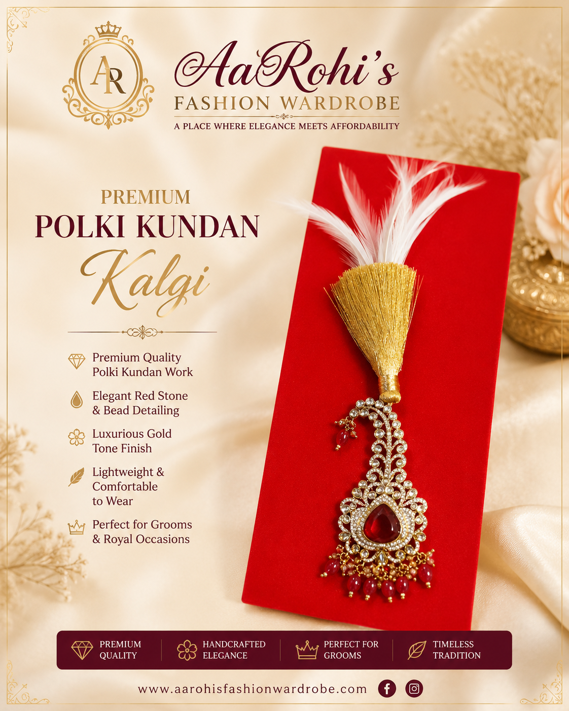 Premium Polki Kundan Kalgi