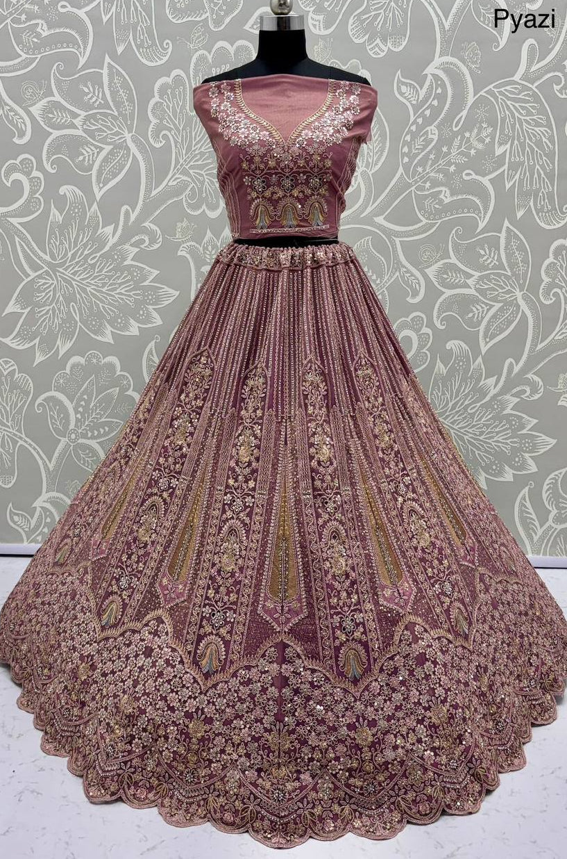 Designer Bridal Lehenga Set (Peach)