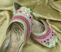 Mint Green Mirror Work Punjabi Jutti – Size 38