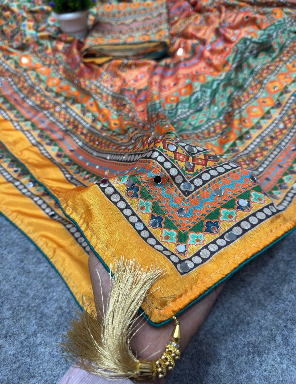 Designer Chinon Silk Saree