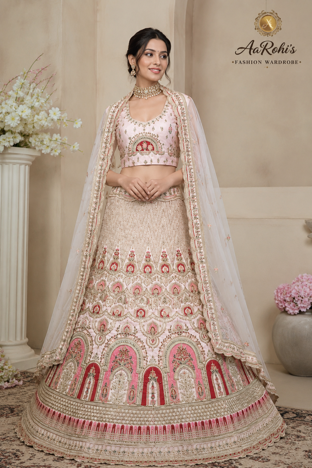 Blush Royale Embroidered Bridal Lehenga Set