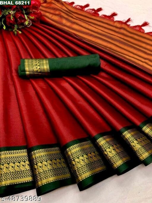 Rich Cotton Jacquard Silk Saree