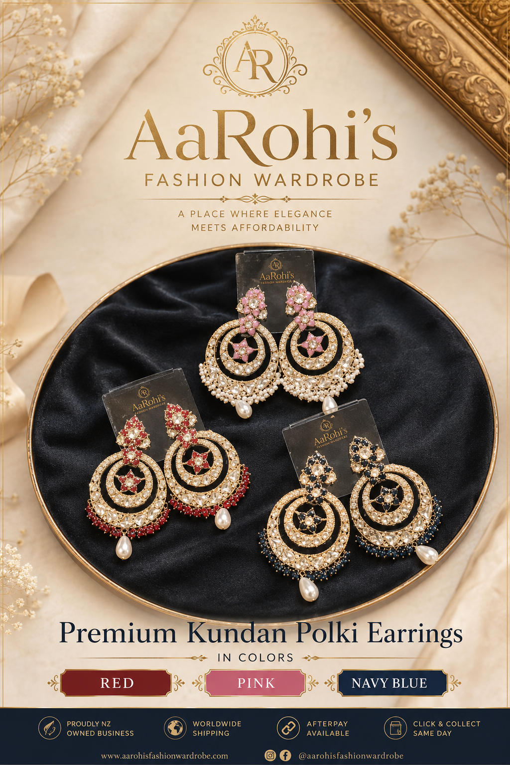 Premium Kundan Polki Earrings