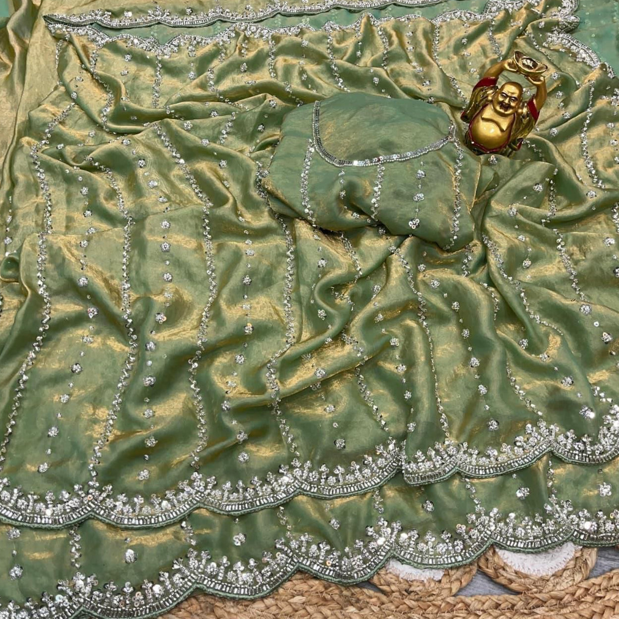 Luxury Handwork Space Silk Saree