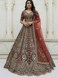 Premium Designer Lehenga Set (Rust Colour)