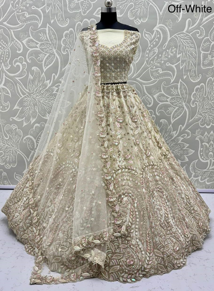 ✨ STUNNING HEAVY NET DESIGNER LEHENGA