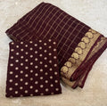 Viscose Georgette Saree with Banarasi Silk Blouse